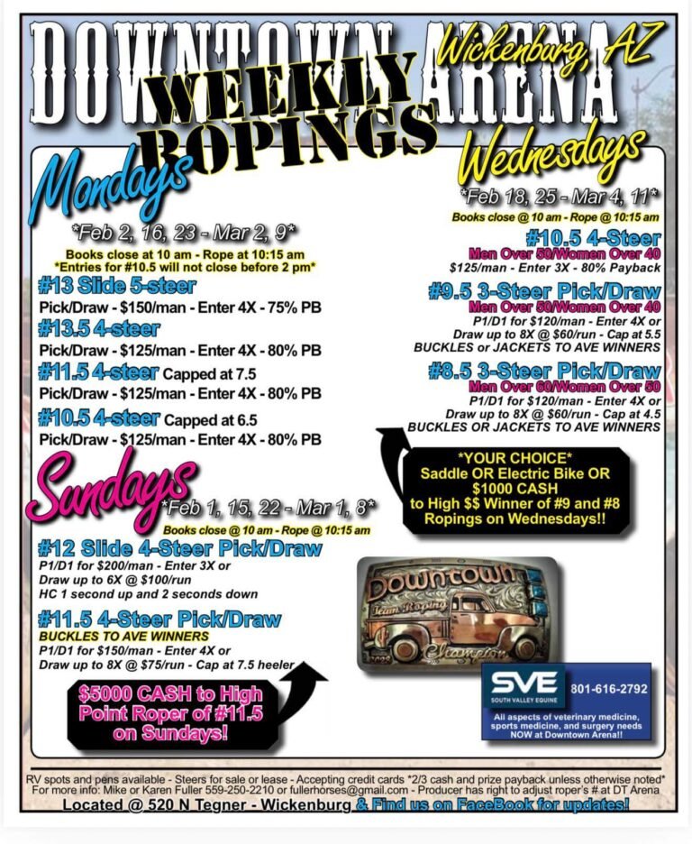 Downtown Arena Weekly Ropings Wickenburg Social