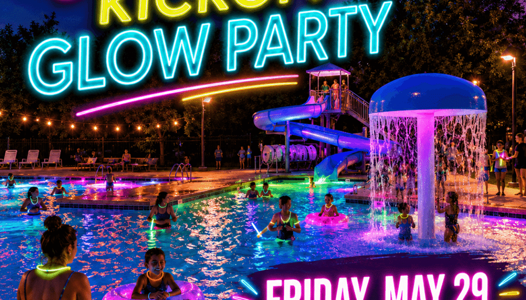 Neon glow party at the pool