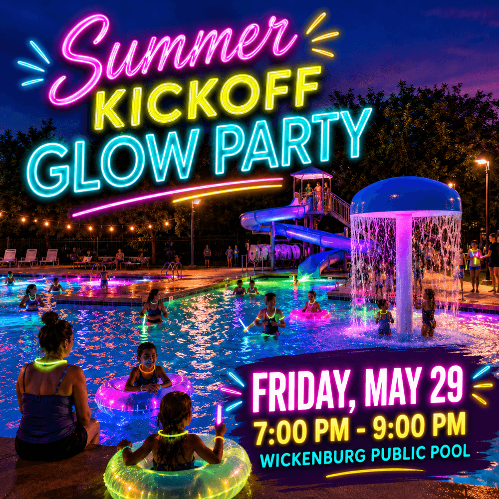 Neon glow party at the pool