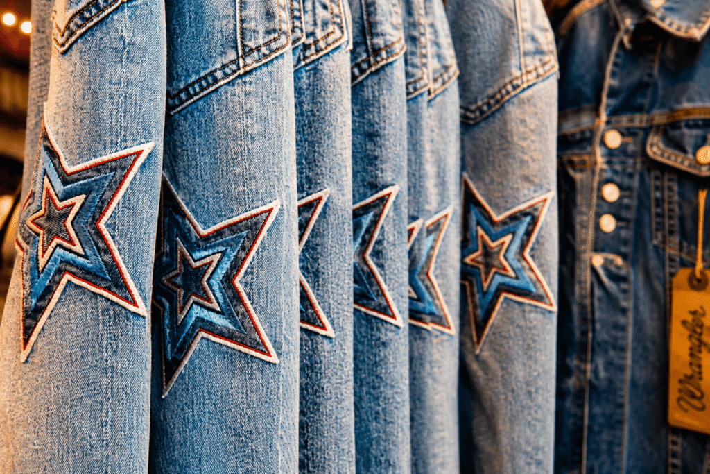 Denim jackets with embroidered stars_wickenburg social