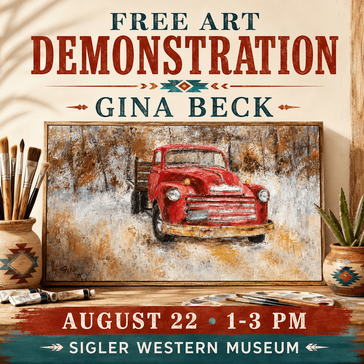 Gina Beck’s Red Truck Art Demo_Wickenburg Social
