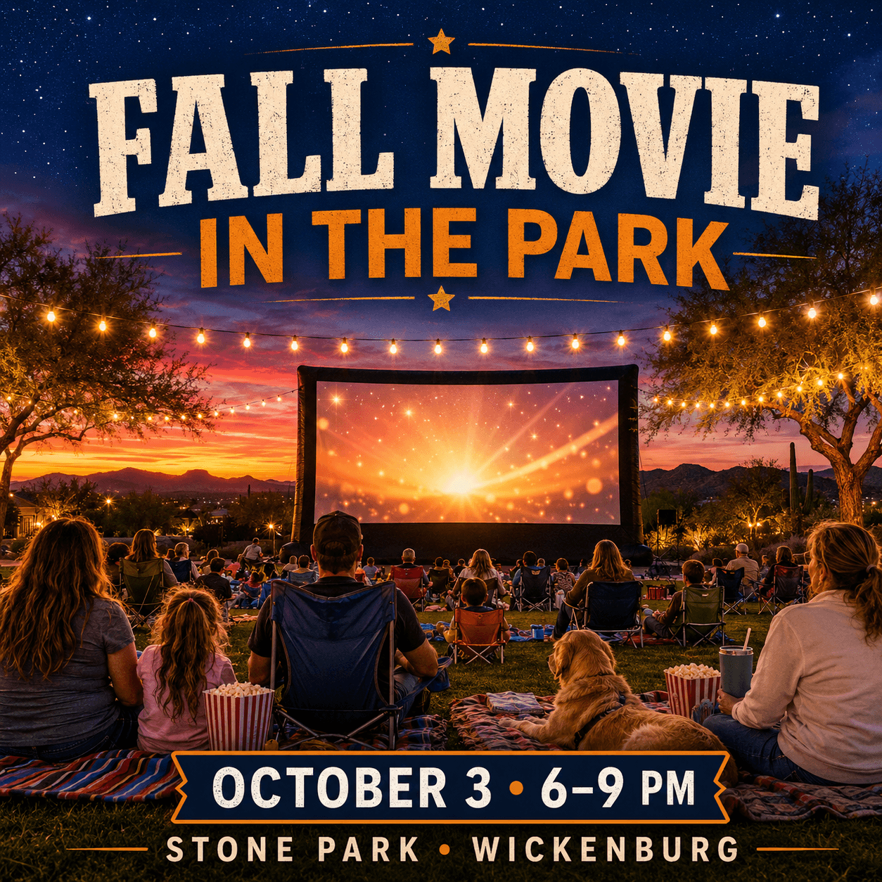 Fall movie under Arizona stars_Wickenburg Social