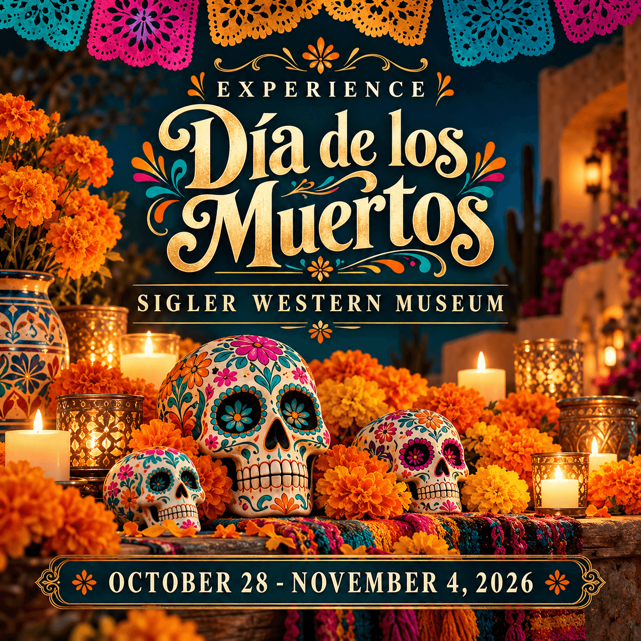 Candlelit Día de los Muertos Ofrenda copy