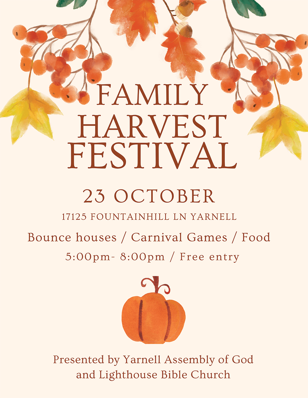 Family Harvest Festival Invitation Flyer
